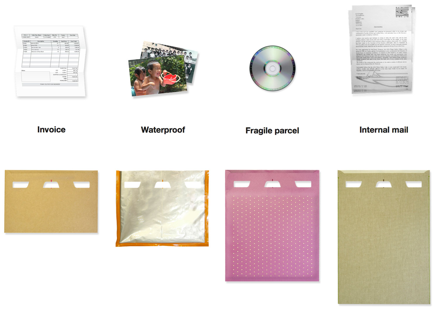 The length and material of the envelope can vary for different use.